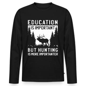 Chasseurs Chasse Chasse Chasse Chasse Chasse - T-shirt manches longues Premium bio Homme - noir - Devant - Nico (187cm)