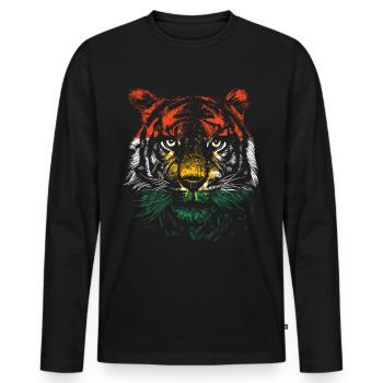 Kurdistan Tiger Kurds Kurds Kurdish Gift - Men's Premium Organic Long Sleeve Shirt - black - Front - Nico (187cm)