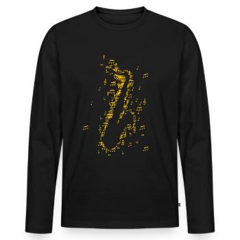 Saxophone Saxophone Saxophone Saxophone - Men's Premium Organic Long Sleeve Shirt - black - Front - Nico (187cm)