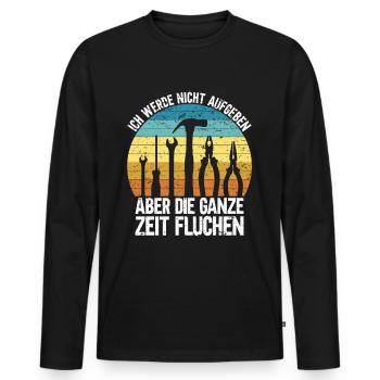 Ich Werde Nicht Aufgeben - Männer Premium Bio Langarmshirt - Schwarz - Vorne - Nico (187cm)
