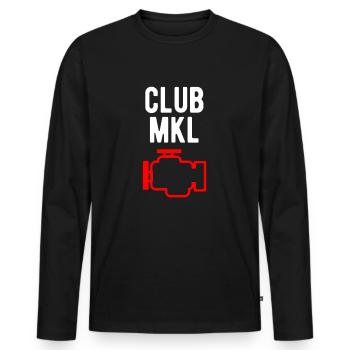 Club MKL Pfuschen Motorkontrollleuchte - Männer Premium Bio Langarmshirt - Schwarz - Vorne - Nico (187cm)