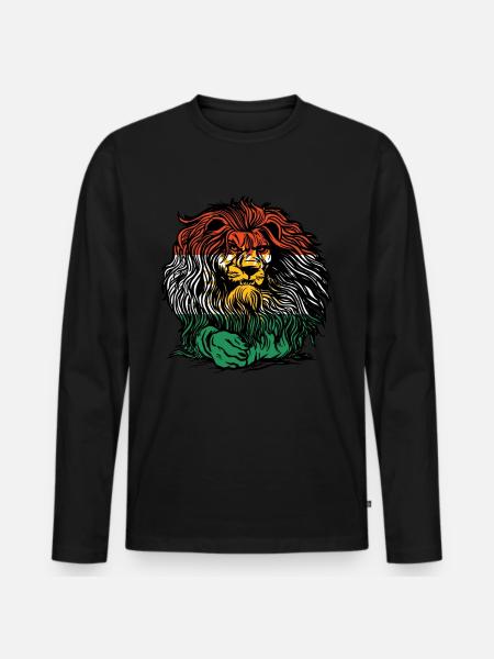 Kurdistan Lion kurdere kurdiske Løvehoved - Premium økologisk langærmet T-shirt til mænd - sort