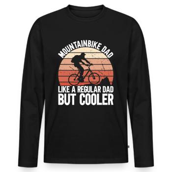 Mountain Bike Dad - Men's Premium Organic Long Sleeve Shirt - black - Front - Nico (187cm)