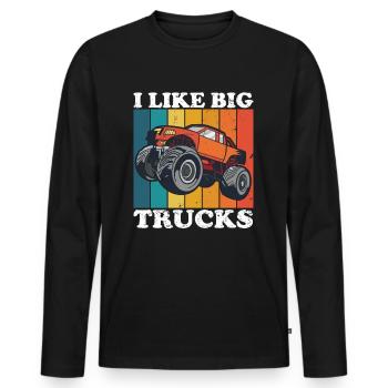 I Like Big Trucks - Männer Premium Bio Langarmshirt - Schwarz - Vorne - Nico (187cm)