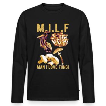 Man I Love Fungi Pilzsammler Pilze Pilzzüchter - Männer Premium Bio Langarmshirt - Schwarz - Vorne - Nico (187cm)