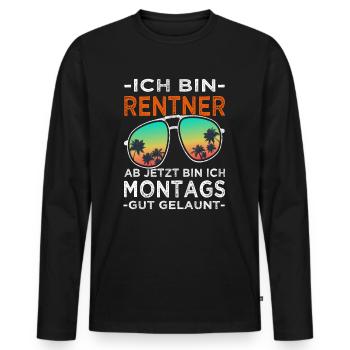 Rentner Rente - Geschenk Rentenbeginn Männer - Männer Premium Bio Langarmshirt - Schwarz - Vorne - Nico (187cm)