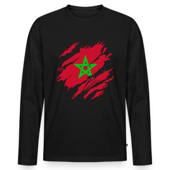 Marokkaner Marokko Marokkanisch Marokkanerin - Männer Premium Bio Langarmshirt - Schwarz - Vorne - Nico (187cm)
