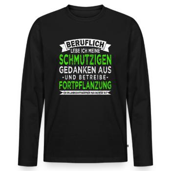Landschaftsgärtner Gartenbau Schrebergarten - Männer Premium Bio Langarmshirt - Schwarz - Vorne - Nico (187cm)