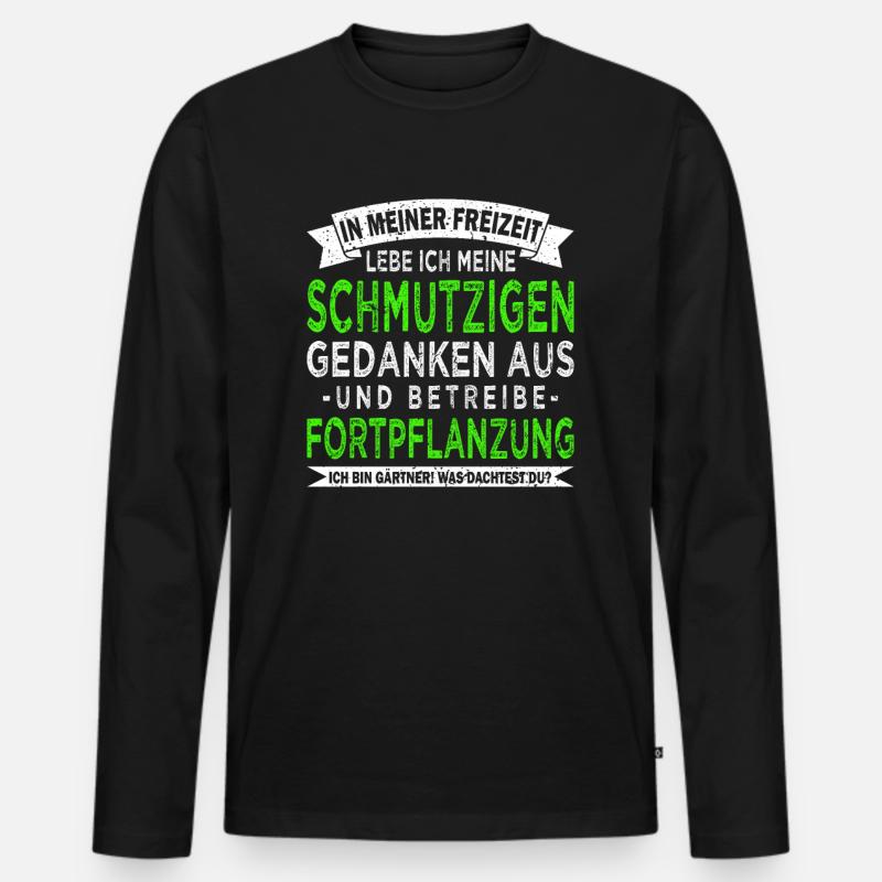 Hobbygärtner Landschaftsgärtner Gartenbau - Männer Premium Bio Langarmshirt - Schwarz