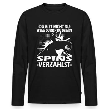 Western Reining - Westernreiten - Westernpferd - Männer Premium Bio Langarmshirt - Schwarz - Vorne - Nico (187cm)