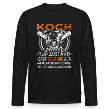 Küchenchef & Koch Top Zustand 50. Geburtstag - Männer Premium Bio Langarmshirt - Schwarz - Vorne - Nico (187cm)