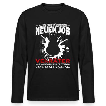 Alles Gute Verräter - Jobwechsel - Männer Premium Bio Langarmshirt - Schwarz - Vorne - Nico (187cm)