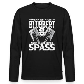 V8 Motor Tuning Motorsport - Männer Premium Bio Langarmshirt - Schwarz - Vorne - Nico (187cm)