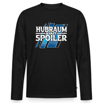 Hubraum statt Spoiler - Motorsport - Männer Premium Bio Langarmshirt - Schwarz - Vorne - Nico (187cm)