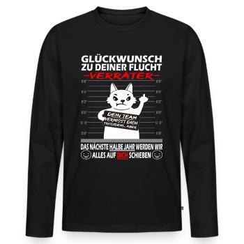 Glückwunsch zur Flucht Verräter - Jobwechsel - Männer Premium Bio Langarmshirt - Schwarz - Vorne - Nico (187cm)