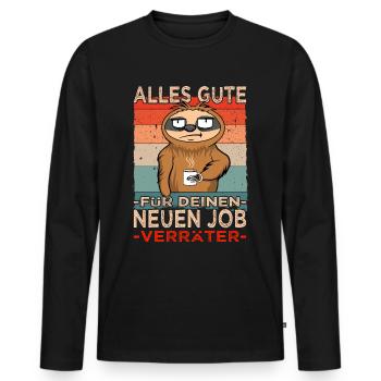 Glückwunsch zur Flucht Verräter - Jobwechsel - Männer Premium Bio Langarmshirt - Schwarz - Vorne - Nico (187cm)