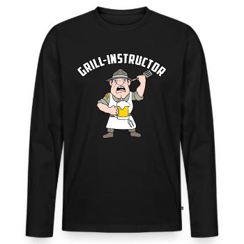Grill Instructor - Männer Premium Bio Langarmshirt - Schwarz - Vorne - Nico (187cm)