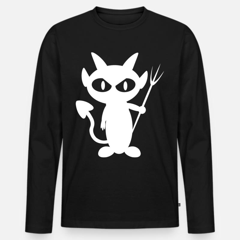 Weißer Teufel T-Shirt - Männer Premium Bio Langarmshirt - Schwarz