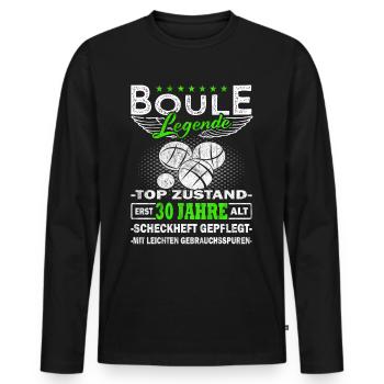 Boule - Boulespieler 30 Jahre - Männer Premium Bio Langarmshirt - Schwarz - Vorne - Nico (187cm)