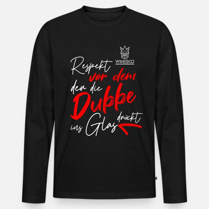 Winegod lustiger Spruch - Männer Premium Bio Langarmshirt - Schwarz