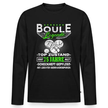 Boule - Boulespieler 75 Jahre - Männer Premium Bio Langarmshirt - Schwarz - Vorne - Nico (187cm)