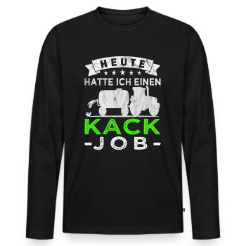 Gülle Landwirt - Traktoren - Bauernhof - Männer Premium Bio Langarmshirt - Schwarz - Vorne - Nico (187cm)