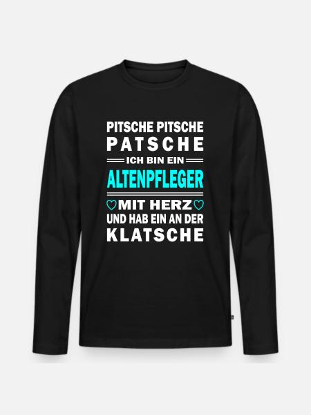 Altenpfleger - Pflegekraft - Pfleger - Männer Premium Bio Langarmshirt - Schwarz