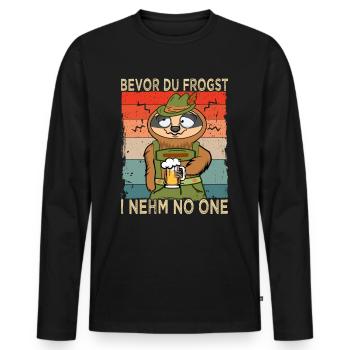 Bierspruch - Bierliebhaber - Faultier - Männer Premium Bio Langarmshirt - Schwarz - Vorne - Nico (187cm)