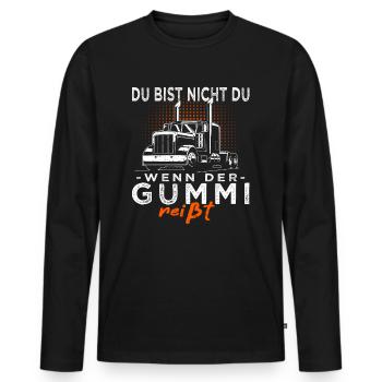 LKW Fahrer & Trucker - Fernfahrer mit Lastwagen - Männer Premium Bio Langarmshirt - Schwarz - Vorne - Nico (187cm)
