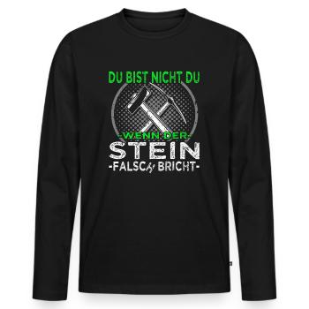 Steinmetz - Steinbearbeitung - Bildhauer - Männer Premium Bio Langarmshirt - Schwarz - Vorne - Nico (187cm)
