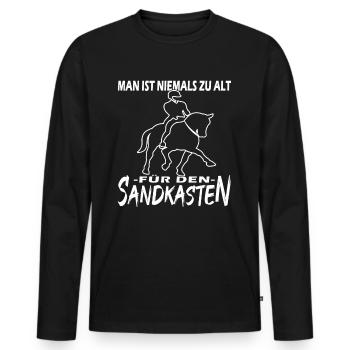 Dressurreiten - Dressurpferd - Pferdemädchen - Männer Premium Bio Langarmshirt - Schwarz - Vorne - Nico (187cm)