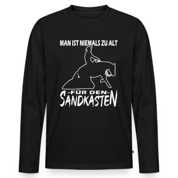 Westernreiten - Westernpferd - Reining - Männer Premium Bio Langarmshirt - Schwarz - Vorne - Nico (187cm)
