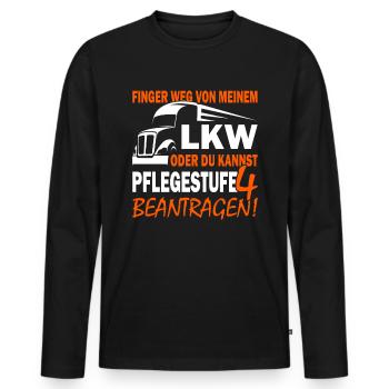 Finger weg von meinem LKW - LKW Fahrer - Männer Premium Bio Langarmshirt - Schwarz - Vorne - Nico (187cm)