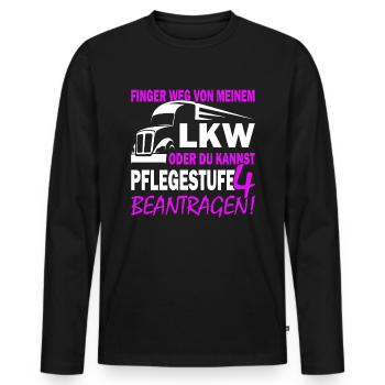 Finger weg von meinem LKW - LKW Fahrer - Männer Premium Bio Langarmshirt - Schwarz - Vorne - Nico (187cm)