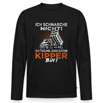 Kipper - Kipperfahrer - Muldenkipper - Männer Premium Bio Langarmshirt - Schwarz - Vorne - Nico (187cm)