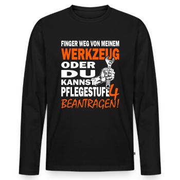 Industriemechaniker - Schrauber - Handwerker - Männer Premium Bio Langarmshirt - Schwarz - Vorne - Nico (187cm)