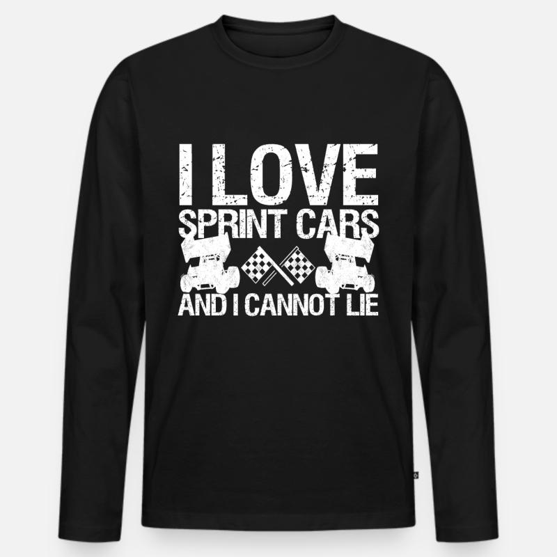 Sprint Car Racing Spruch - Männer Premium Bio Langarmshirt - Schwarz