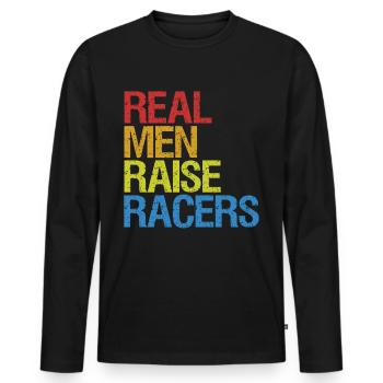 Racing Motorsport Saying - Men's Premium Organic Long Sleeve Shirt - black - Front - Nico (187cm)