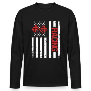 Racing Motorsport Saying - Men's Premium Organic Long Sleeve Shirt - black - Front - Nico (187cm)