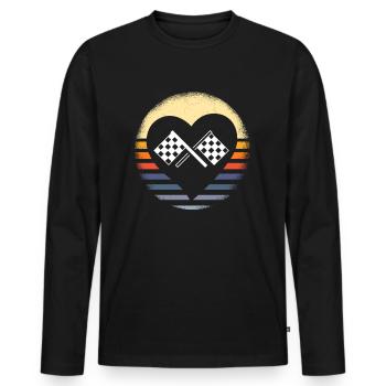 Racing Motorsport Saying - Men's Premium Organic Long Sleeve Shirt - black - Front - Nico (187cm)