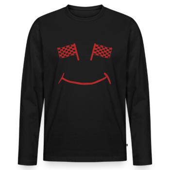Racing Motorsport Saying - Men's Premium Organic Long Sleeve Shirt - black - Front - Nico (187cm)