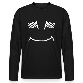 Racing Motorsport Saying - Men's Premium Organic Long Sleeve Shirt - black - Front - Nico (187cm)