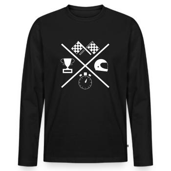 Racing Motorsport Saying - Men's Premium Organic Long Sleeve Shirt - black - Front - Nico (187cm)