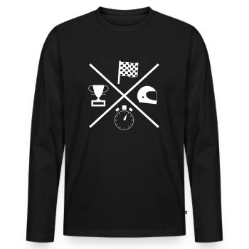 Racing Motorsport Saying - Men's Premium Organic Long Sleeve Shirt - black - Front - Nico (187cm)