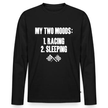 Racing Motorsport Saying - Men's Premium Organic Long Sleeve Shirt - black - Front - Nico (187cm)