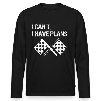 Racing Motorsport Saying - Men's Premium Organic Long Sleeve Shirt - black - Front - Nico (187cm)