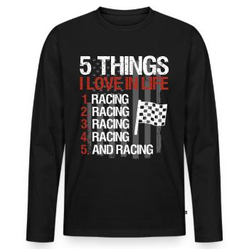 Racing Motorsport Saying - Men's Premium Organic Long Sleeve Shirt - black - Front - Nico (187cm)