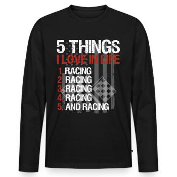 Racing Motorsport Saying - Men's Premium Organic Long Sleeve Shirt - black - Front - Nico (187cm)