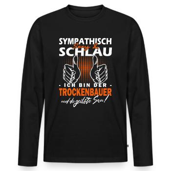 Trockenbau - Innenausbau - Stuckateur - Hausbau - Männer Premium Bio Langarmshirt - Schwarz - Vorne - Nico (187cm)