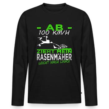 Rasen mähen - Rasenpflege- Gärtner - Platzwart - Männer Premium Bio Langarmshirt - Schwarz - Vorne - Nico (187cm)